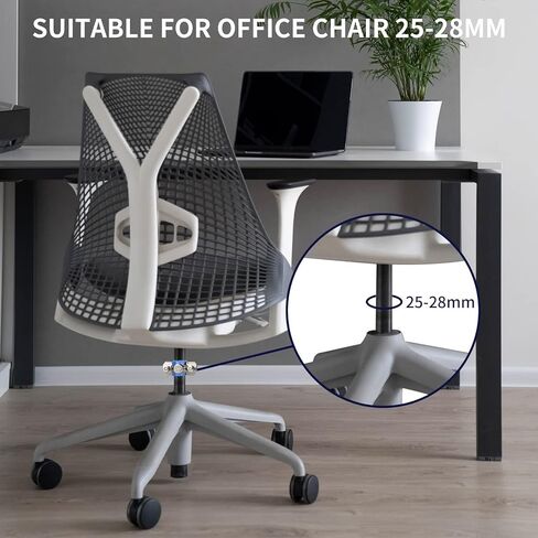 Fix Sinking Office Chair, Adjustable Height 304 Stainless Steel Chair Saver Stopper for Stop Chair Sinking Going Down Sag, with Hexagon Wrench, Cylinder 25-28mm, 0.98-1.1inch, 2pcs in Kuwait