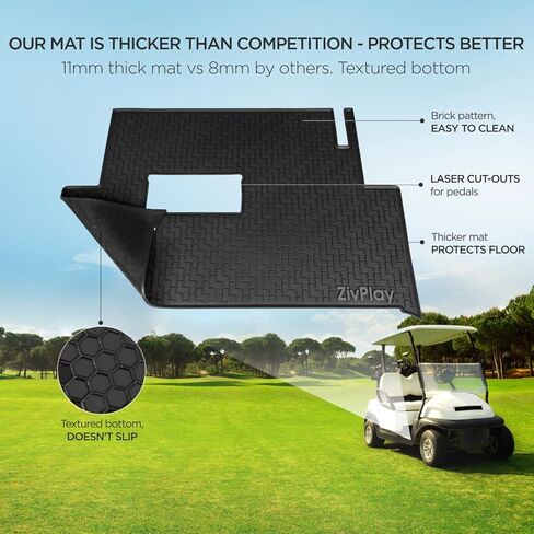 Club Car Precedent Floor Mat Golf Cart Floor Mats for Club Car Full Coverage Anti Slip Liner Mat Fits Precedent 2004 to 2023 Onward and Tempo 2017 to 2023 Villager and V4L 2019 to 2023 Black in Kuwait