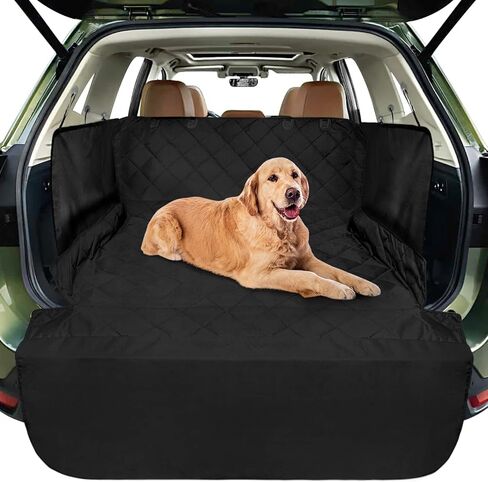 SUV Cargo Liner for Dog, Water-Resistant Dog Cargo Liner with Side Flaps Protector, Non-Slip Dog Trunk Cover with Bumper Flap for SUVs Sedans Vans, Universal Fit Large Size, Black in Saudi Arabia