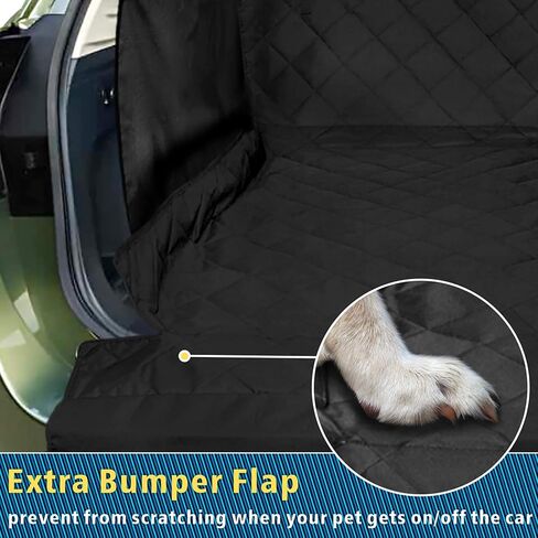 SUV Cargo Liner for Dog, Water-Resistant Dog Cargo Liner with Side Flaps Protector, Non-Slip Dog Trunk Cover with Bumper Flap for SUVs Sedans Vans, Universal Fit Large Size, Black in Saudi Arabia