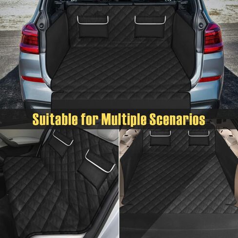 SUV Cargo Liner for Dog, Water-Resistant Dog Cargo Liner with Side Flaps Protector, Non-Slip Dog Trunk Cover with Bumper Flap for SUVs Sedans Vans, Universal Fit Large Size, Black in Saudi Arabia