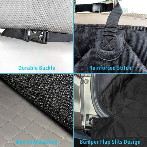 SUV Cargo Liner for Dog, Water-Resistant Dog Cargo Liner with Side Flaps Protector, Non-Slip Dog Trunk Cover with Bumper Flap for SUVs Sedans Vans, Universal Fit Large Size, Black in Saudi Arabia