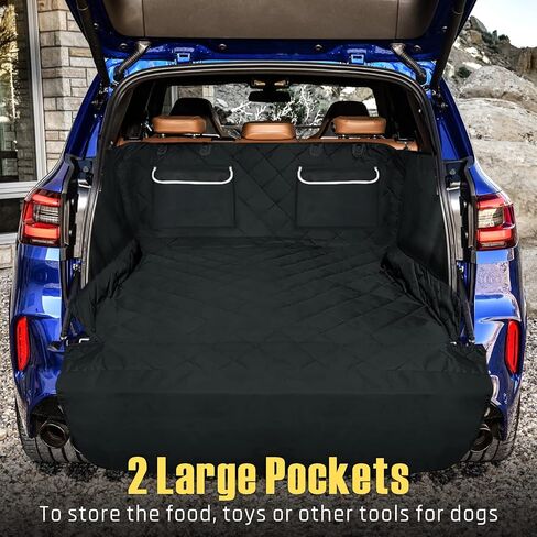 SUV Cargo Liner for Dog, Water-Resistant Dog Cargo Liner with Side Flaps Protector, Non-Slip Dog Trunk Cover with Bumper Flap for SUVs Sedans Vans, Universal Fit Large Size, Black in Saudi Arabia
