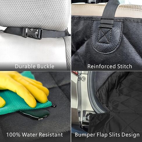 SUV Cargo Liner for Dog, Water-Resistant Dog Cargo Liner with Side Flaps Protector, Non-Slip Dog Trunk Cover with Bumper Flap for SUVs Sedans Vans, Universal Fit Large Size, Black in Saudi Arabia