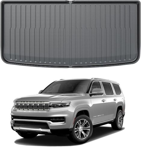 أغطية ظهر المقعد بطانة الحمولة لملحقات Jeep Grand Wagoneer 2022-2024 (تناسب 7 مقاعد)، واقي مسند الظهر لحصيرة صندوق السيارة لجميع الأحوال الجوية خلف الصف الثاني والثالث لـ Wagoneer (لا يناسب Grand Wagoneer L) in Kuwait