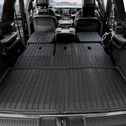 أغطية ظهر المقعد بطانة الحمولة لملحقات Jeep Grand Wagoneer 2022-2024 (تناسب 7 مقاعد)، واقي مسند الظهر لحصيرة صندوق السيارة لجميع الأحوال الجوية خلف الصف الثاني والثالث لـ Wagoneer (لا يناسب Grand Wagoneer L) in Saudi Arabia