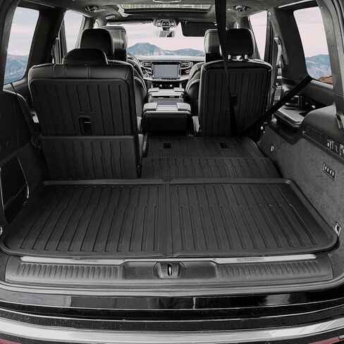 أغطية ظهر المقعد بطانة الحمولة لملحقات Jeep Grand Wagoneer 2022-2024 (تناسب 7 مقاعد)، واقي مسند الظهر لحصيرة صندوق السيارة لجميع الأحوال الجوية خلف الصف الثاني والثالث لـ Wagoneer (لا يناسب Grand Wagoneer L) in Saudi Arabia