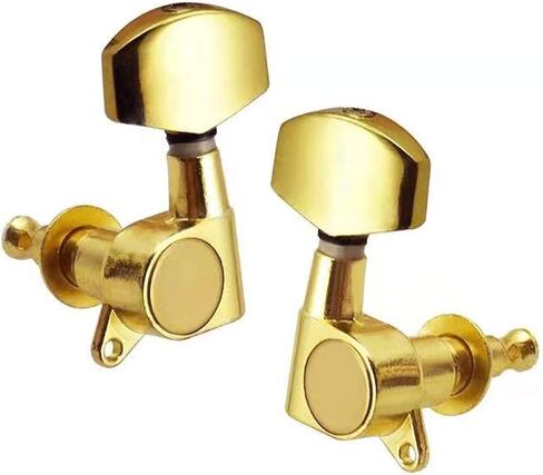 6 Pieces Guitar Machine Heads Knobs Guitar String Tuning Pegs Machine Head Tuners for Electric or Acoustic Guitar 3L 3R Black. in Kuwait