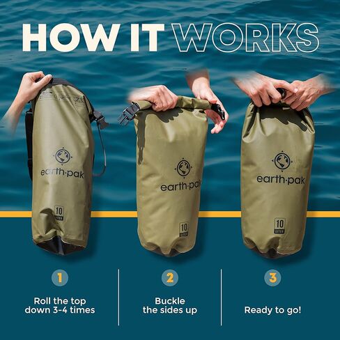 Earth Pak Waterproof Dry Bag - Roll Top Waterproof Backpack Sack Keeps Gear Dry for Kayaking, Beach, Rafting, Boating, Hiking, Camping and Fishing with Waterproof Phone Case in Kuwait