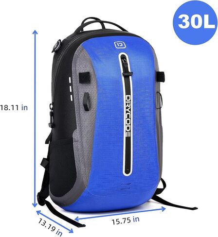 DRYCODE حقيبة جافة مقاومة للماء، خفيفة الوزن من مادة TPU المقاومة للماء مع سحاب محكم، حقيبة ظهر جافة عائمة مع حافظة هاتف للتجديف، التخييم، القوارب، المشي لمسافات طويلة in Kuwait