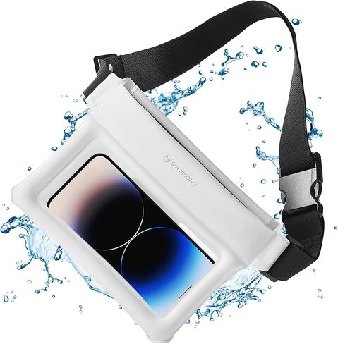 Sinjimoru Clear Waterproof Fanny Pack Dry Bag, Adjustable Strap Floating Crossbody Waist Belt Bag for Swimming Paddling Snorkeling, Lockable Travel Beach Bag. Sinjimoru Waterproof Cross Bag White in Kuwait