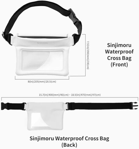 Sinjimoru Clear Waterproof Fanny Pack Dry Bag, Adjustable Strap Floating Crossbody Waist Belt Bag for Swimming Paddling Snorkeling, Lockable Travel Beach Bag. Sinjimoru Waterproof Cross Bag White in Kuwait