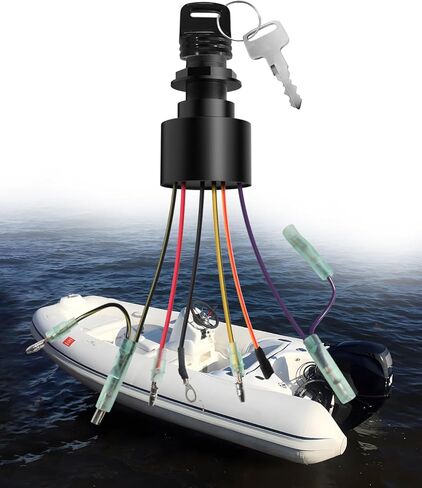 مفتاح الإشعال 87-17009A2 متوافق مع جزء استبدال المفتاح الخارجي ميركوري مارينر، مفتاحين 6 مفتاح مفتاح قارب سلكي، استبدل OEM 87-17009A2 87-17009A5 لمفتاح الإشعال الزئبقي in Kuwait