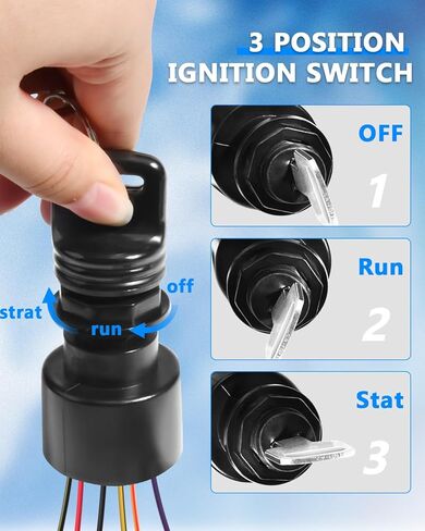 مفتاح الإشعال 87-17009A2 متوافق مع جزء استبدال المفتاح الخارجي ميركوري مارينر، مفتاحين 6 مفتاح مفتاح قارب سلكي، استبدل OEM 87-17009A2 87-17009A5 لمفتاح الإشعال الزئبقي in Kuwait