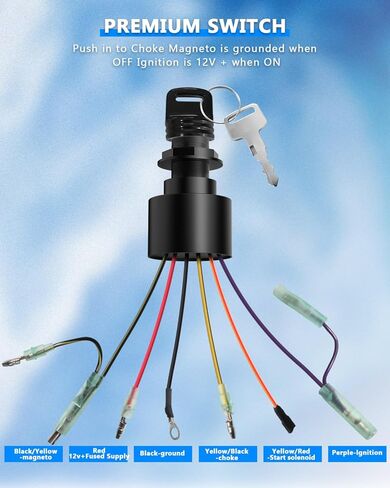 مفتاح الإشعال 87-17009A2 متوافق مع جزء استبدال المفتاح الخارجي ميركوري مارينر، مفتاحين 6 مفتاح مفتاح قارب سلكي، استبدل OEM 87-17009A2 87-17009A5 لمفتاح الإشعال الزئبقي in Kuwait