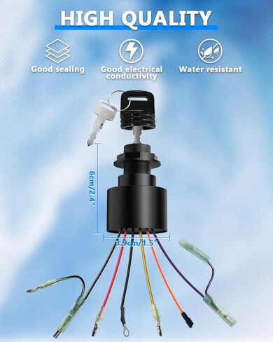 مفتاح الإشعال 87-17009A2 متوافق مع جزء استبدال المفتاح الخارجي ميركوري مارينر، مفتاحين 6 مفتاح مفتاح قارب سلكي، استبدل OEM 87-17009A2 87-17009A5 لمفتاح الإشعال الزئبقي in Kuwait