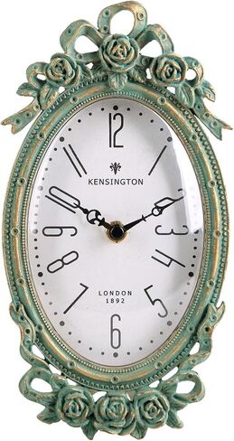NIKYY Home Vintage Table Clock, Antique Desk Clock Silent Non-Ticking French Style Desk Clock Battery Operated Rustic Distressed Design Chic Home Decor for Living Room, Bedroom, Bedside, Gift Clock in Saudi Arabia