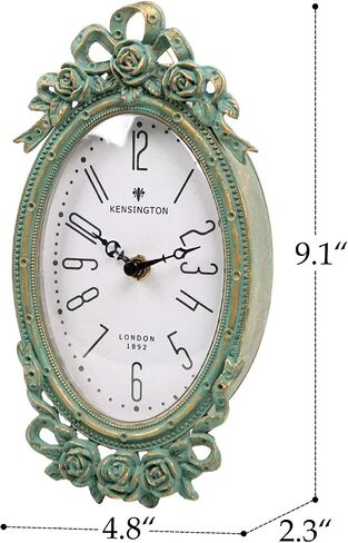 NIKYY Home Vintage Table Clock, Antique Desk Clock Silent Non-Ticking French Style Desk Clock Battery Operated Rustic Distressed Design Chic Home Decor for Living Room, Bedroom, Bedside, Gift Clock in Saudi Arabia