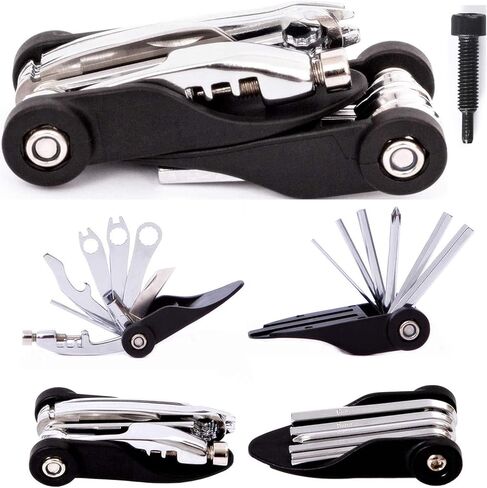 مجموعة أدوات إصلاح إطارات الدراجة من YBEKI - مجموعة أدوات الدراجة مع مضخة صغيرة، أداة متعددة للدراجة، أداة سلسلة لإزالة العجلات الحرة للدراجة، إلخ. ضمان لمدة 6 أشهر in Kuwait