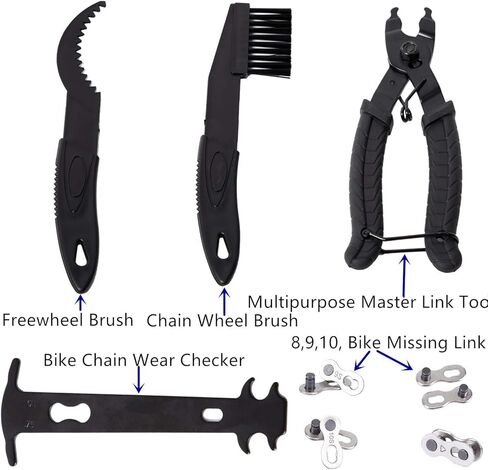 مجموعة أدوات إصلاح إطارات الدراجة من YBEKI - مجموعة أدوات الدراجة مع مضخة صغيرة، أداة متعددة للدراجة، أداة سلسلة لإزالة العجلات الحرة للدراجة، إلخ. ضمان لمدة 6 أشهر in Kuwait
