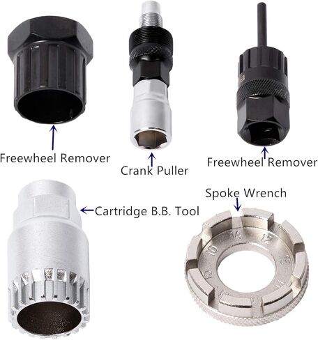 مجموعة أدوات إصلاح إطارات الدراجة من YBEKI - مجموعة أدوات الدراجة مع مضخة صغيرة، أداة متعددة للدراجة، أداة سلسلة لإزالة العجلات الحرة للدراجة، إلخ. ضمان لمدة 6 أشهر in Kuwait