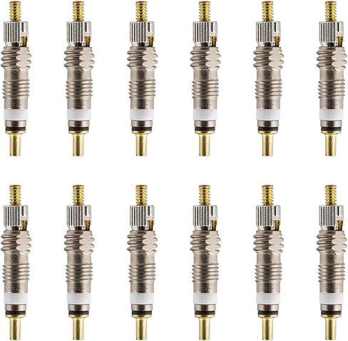 قلب صمام بريستا (12 حزمة) - قلب نحاسي بديل بدون أنابيب مع أداة إزالة مجانية لدراجات الطرق وMTB والمزيد (12 عبوة نحاسية) in Kuwait