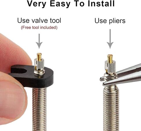 قلب صمام بريستا (12 حزمة) - قلب نحاسي بديل بدون أنابيب مع أداة إزالة مجانية لدراجات الطرق وMTB والمزيد (12 عبوة نحاسية) in Kuwait