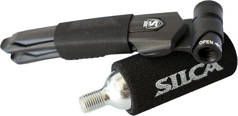 SILCA EOLO Lever Premio Set Includes 16g CO2 | CO2 Bike Tire Inflator with Integrated Regulator, Forged Alloy CO2 Inflator, Carbon Wheel Safe Tire Lever | 36g Total Weight in Kuwait
