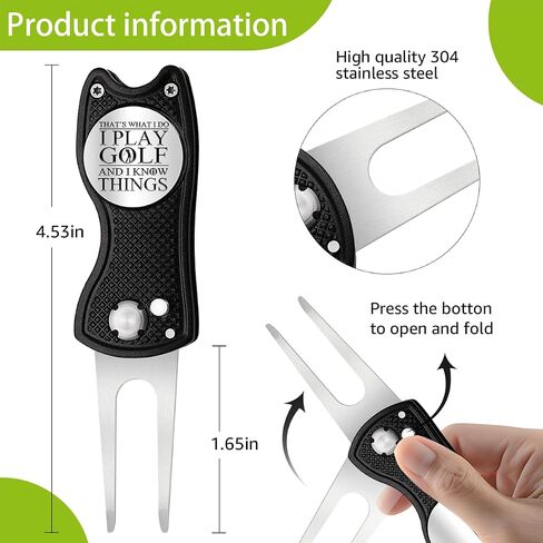 Pishavi I Play Golf and I Know Funny Golf Divot Repair Tool، علامة كرة الجولف للأب، ملحقات الجولف للرجال، هدايا الجولف لزوج الأب الجد، هدايا التقاعد لمحبي الجولف وزملاء العمل in Saudi Arabia