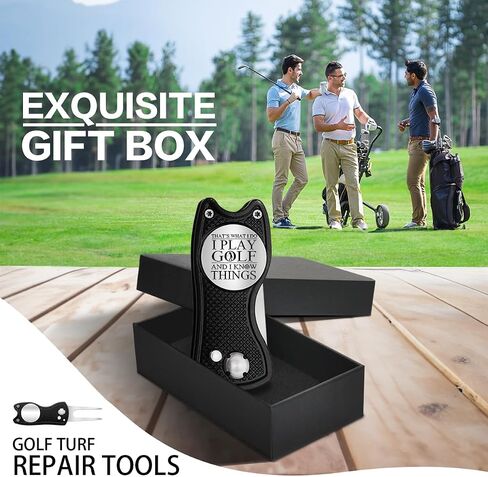 Pishavi I Play Golf and I Know Funny Golf Divot Repair Tool، علامة كرة الجولف للأب، ملحقات الجولف للرجال، هدايا الجولف لزوج الأب الجد، هدايا التقاعد لمحبي الجولف وزملاء العمل in Saudi Arabia