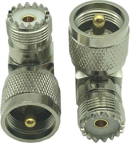 محول محوري للترددات اللاسلكية UHF ذكر PL259 إلى أنثى SO-239 موصل الزاوية اليمنى in Kuwait