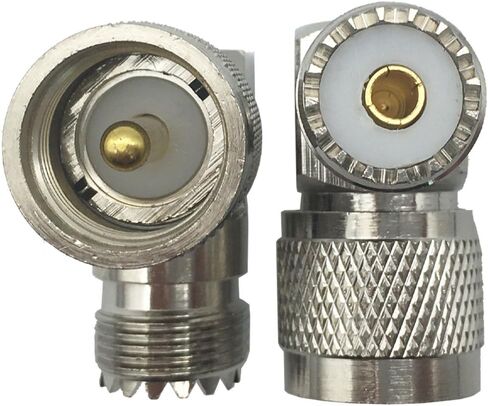 محول محوري للترددات اللاسلكية UHF ذكر PL259 إلى أنثى SO-239 موصل الزاوية اليمنى in Kuwait