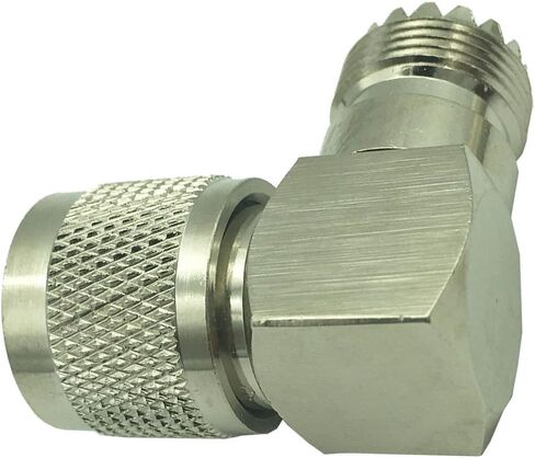 محول محوري للترددات اللاسلكية UHF ذكر PL259 إلى أنثى SO-239 موصل الزاوية اليمنى in Kuwait
