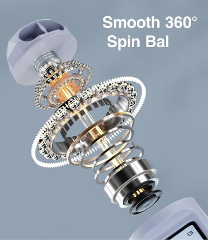 حبل القفز الذكي الهادئ بدون حبال من UMAY للياقة البدنية - مجموعة 3 في 1، ميزة العد، كابل فولاذي مقاوم للتشابك مقاس 118 بوصة، مكواة مرجحة in Kuwait