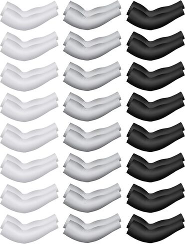 48 Pairs Summer Unisex UV Sun Protection Arm Sleeves Colored Cooling Athletic Sleeves for Women Men Youth in Kuwait