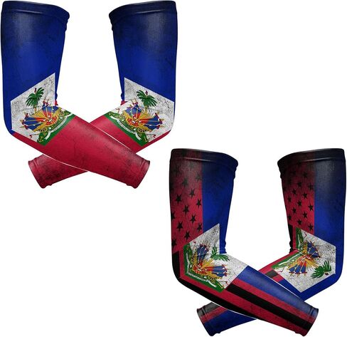 Flag Cooling Arm Sleeves Cover Uv Sun Protection Arm Sun Sleeves for Men Women Running Golf Cycling 2 Pair in Saudi Arabia