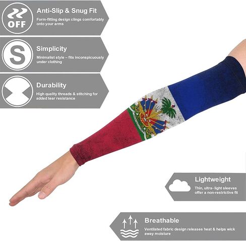 Flag Cooling Arm Sleeves Cover Uv Sun Protection Arm Sun Sleeves for Men Women Running Golf Cycling 2 Pair in Saudi Arabia