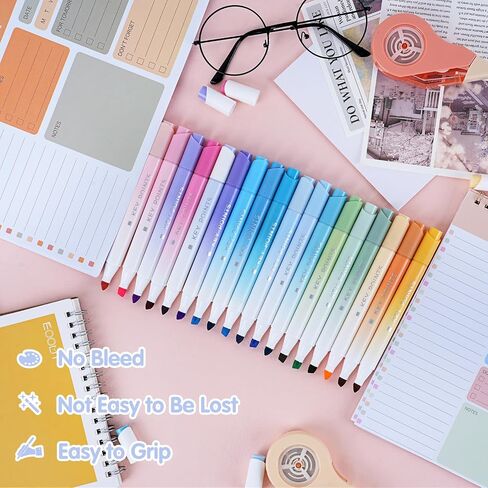 EOOUT (18Pack) Pastel Highlighters, Highlighters Assorted Colors, Aesthetic Highlighters for Bible for Journal Planner School Office Supplies in Saudi Arabia