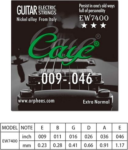 10 حزم مجموعة كاملة أورفي كاي EW7400 سبائك النيكل الفولاذ المقاوم للصدأ سلاسل الغيتار الكهربائي اضافية عادية 009-046 in Kuwait