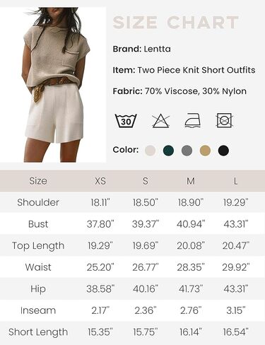 أطقم سترة نسائية من قطعتين من Lentta بلوفر سادة وسروال قصير عالي الخصر in Kuwait