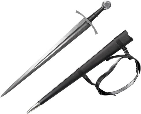 SHING'S-SWORD سيف الفايكنج في العصور الوسطى بطول 28 بوصة - مصنوع من الفولاذ الماليزي مصنوع يدويًا ومتوازن in Kuwait