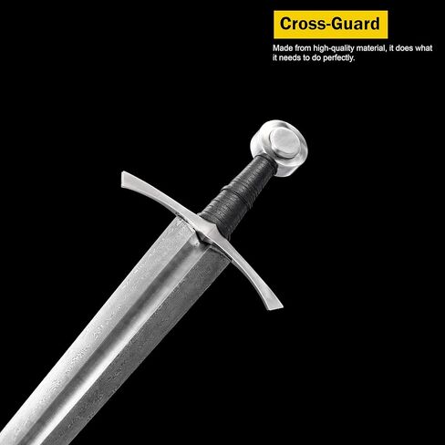 SHING'S-SWORD سيف الفايكنج في العصور الوسطى بطول 28 بوصة - مصنوع من الفولاذ الماليزي مصنوع يدويًا ومتوازن in Kuwait