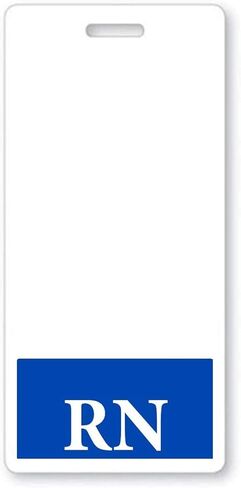 RN Badge Buddy - عمودي - بطاقات شديدة التحمل مقاومة للانسكاب والتمزق - مزدوجة الجوانب - معرف معرف سريع الأدوار للممرضات المسجلات - مطبوعة في الولايات المتحدة الأمريكية بواسطة معرف متخصص (أزرق) in Kuwait
