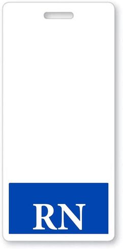 RN Badge Buddy - عمودي - بطاقات شديدة التحمل مقاومة للانسكاب والتمزق - مزدوجة الجوانب - معرف معرف سريع الأدوار للممرضات المسجلات - مطبوعة في الولايات المتحدة الأمريكية بواسطة معرف متخصص (أزرق) in Kuwait