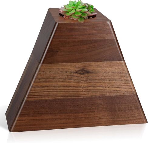 Decorative Urns with Ceramic Pot Solid Wooden Plant Urn with Magnetic Joint Cremation Boxes for Human Ashes Funeral Handcrafted Wood Urn Planter Large Urn Interior for Adult Pets in Saudi Arabia