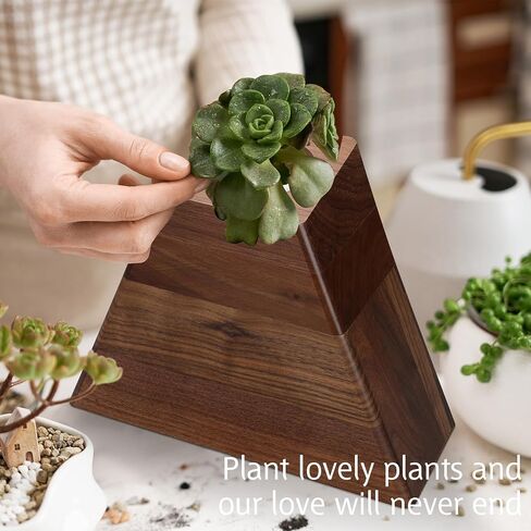 Decorative Urns with Ceramic Pot Solid Wooden Plant Urn with Magnetic Joint Cremation Boxes for Human Ashes Funeral Handcrafted Wood Urn Planter Large Urn Interior for Adult Pets in Saudi Arabia