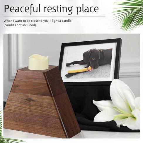 Decorative Urns with Ceramic Pot Solid Wooden Plant Urn with Magnetic Joint Cremation Boxes for Human Ashes Funeral Handcrafted Wood Urn Planter Large Urn Interior for Adult Pets in Saudi Arabia