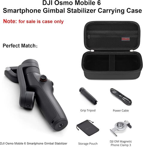 حقيبة حمل للهاتف الذكي DJI Osmo Mobile 6، مثبت جيمبال، OM 6 محمول وقابل للطي مدمج وقضيب تمديد مدمج ثلاثي المحاور للهاتف حامل ثلاثي القوائم لتخزين السفر، أسود in Saudi Arabia