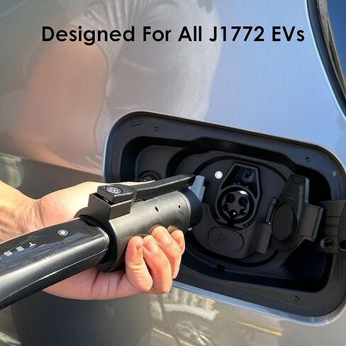محول Tesla إلى J1772، محول شحن J1772 EV، يناسب موصل الهاتف المحمول، موصل حائط Tesla، شواحن الوجهة، بحد أقصى 48 أمبير و250 فولت تيار متردد، حقيبة سفر in Kuwait