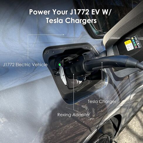 محول Tesla إلى J1772، محول شحن J1772 EV، يناسب موصل الهاتف المحمول، موصل حائط Tesla، شواحن الوجهة، بحد أقصى 48 أمبير و250 فولت تيار متردد، حقيبة سفر in Kuwait